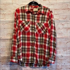 RL Denim & Supply red plaid flannel button down